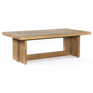 Alston Rustic Lodge Brown Solid Oak Wood Rectangular Coffee Table